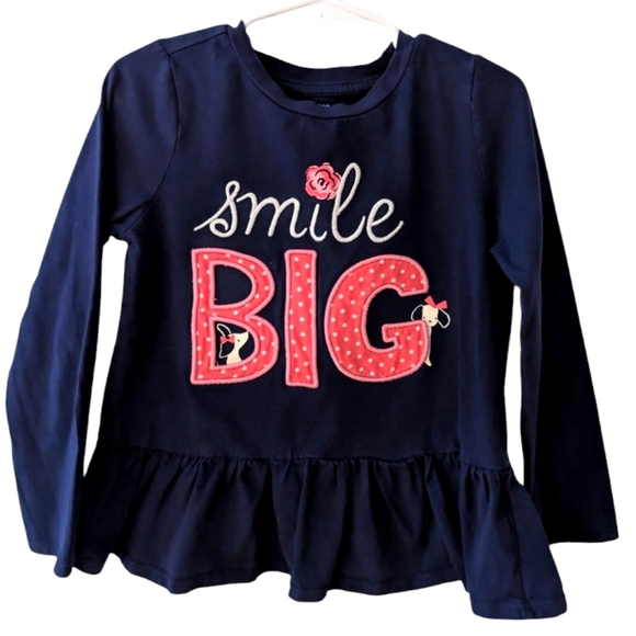 Gymboree Navy Blue Smile Big Gids Top Cotton Sizes 5T - Picture 1 of 5